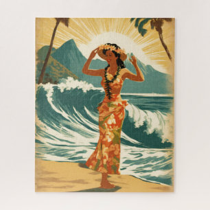 Vintage Hawaiian Travel Honolulu Mid-Pacific Jigsaw Puzzle