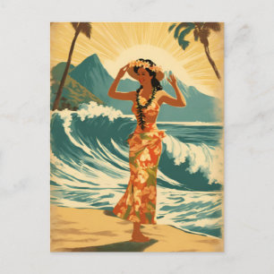 Vintage Hawaiian Travel Honolulu Mid-Pacific Postcard