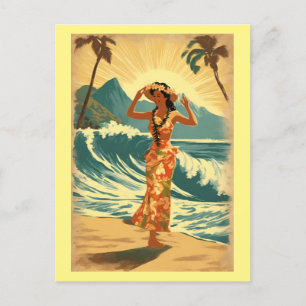 Vintage Hawaiian Travel Honolulu Mid-Pacific Postcard