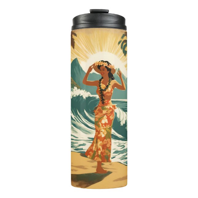 Vintage Hawaiian Travel Honolulu Mid-Pacific  Thermal Tumbler (Front)
