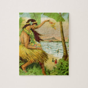 Vintage Hawaiian Travel Jigsaw Puzzle