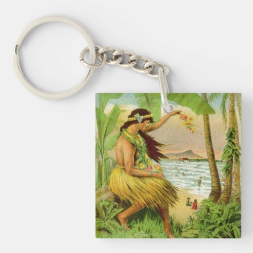 Vintage Hawaiian Travel Keychain