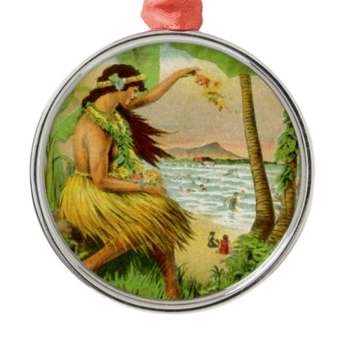 Vintage Hawaiian Travel Metal Ornament