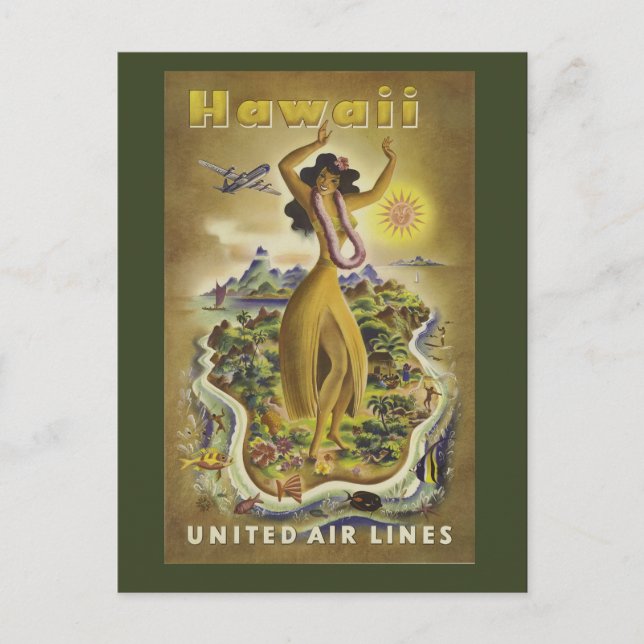 Vintage Hawaiian Travel Postcard (Front)