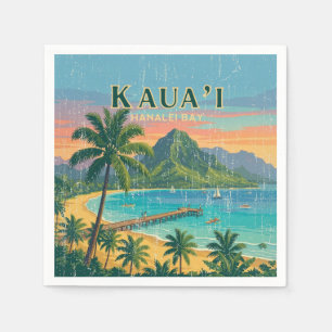 Vintage Hawaiian Travel Posters - Kauai Napkins