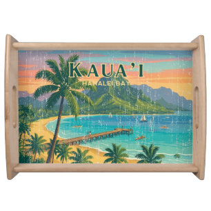 Vintage Hawaiian Travel Posters - Kauai Serving Tray