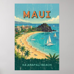 Vintage Hawaiian Travel Posters - Maui