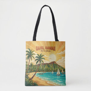 Vintage Hawaiian Travel Posters - Oahu Tote Bag