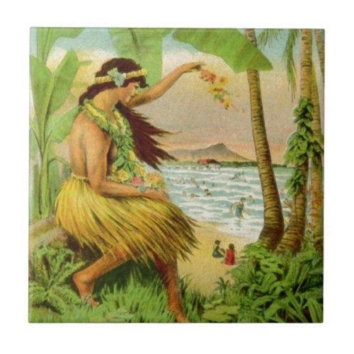 Vintage Hawaiian Travel Tile