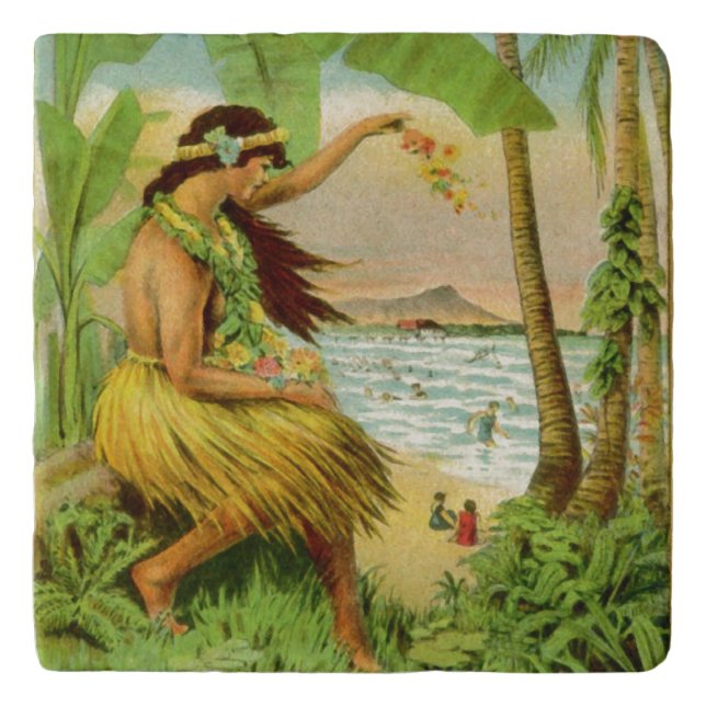 Vintage Hawaiian Travel Trivet (Front)