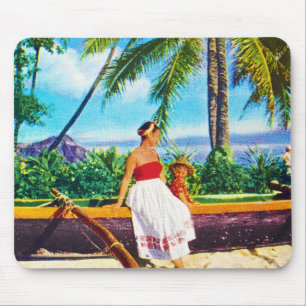 Vintage Hawaiian Vacation Mouse Pad