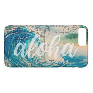 Vintage Hawaiian Wave Postcard iPhone 8 Plus/7 Plus Case
