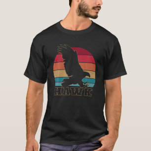 Vintage Hawk Sunset Ornithology Birding Retro T-Shirt
