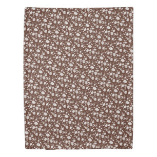 Vintage Hazy White Flowers Duvet Cover