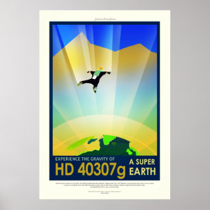 Vintage HD 40307g Super Earth Space Travel Poster