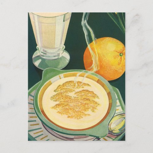 Vintage Health Foods Beverages Healthy Breakfast Postcard