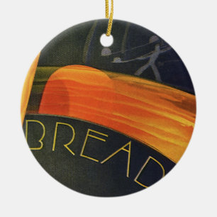 Vintage Healthy Foods, Whole Grain Wheat Bread Ceramic Ornament