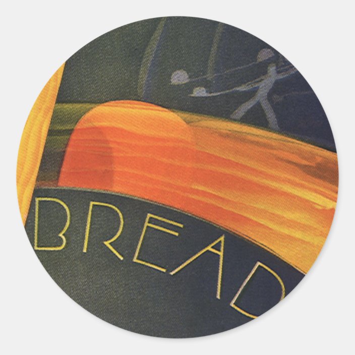 Vintage Healthy Foods, Whole Grain Wheat Bread Classic Round Sticker ...
