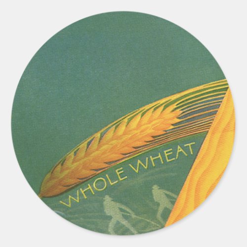 Vintage Healthy Foods Whole Grain Wheat Bread Classic Round Sticker