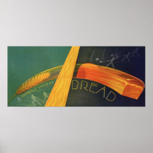 Vintage Healthy Foods, Whole Grain Wheat Bread Poster