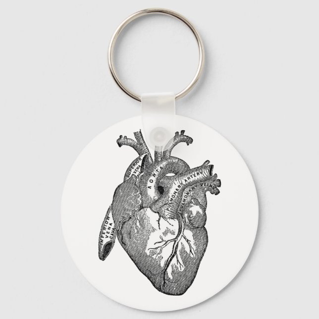 vintage heart anatomy keychain (Front)