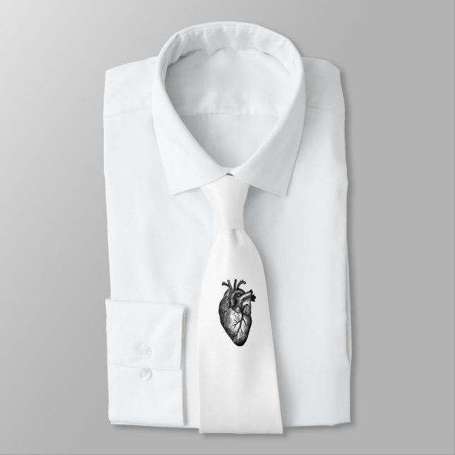 Vintage Heart Anatomy Tie (Tied)
