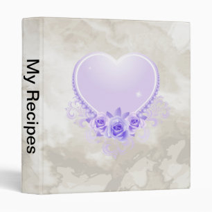 Vintage Heart and Roses Lavender Binder