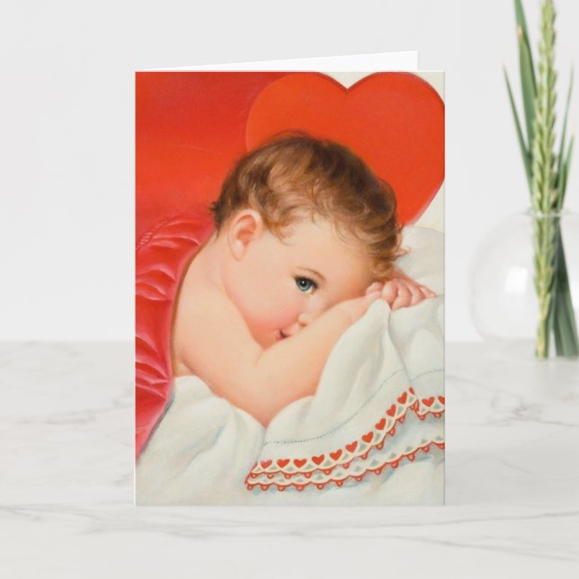 Vintage Heart Baby Love Note Card (Front)