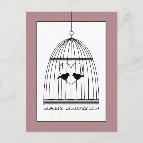 Vintage Heart Birdcage Baby Shower Invitation