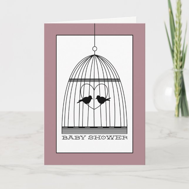 Vintage Heart Birdcage Baby Shower Invitation (Front)