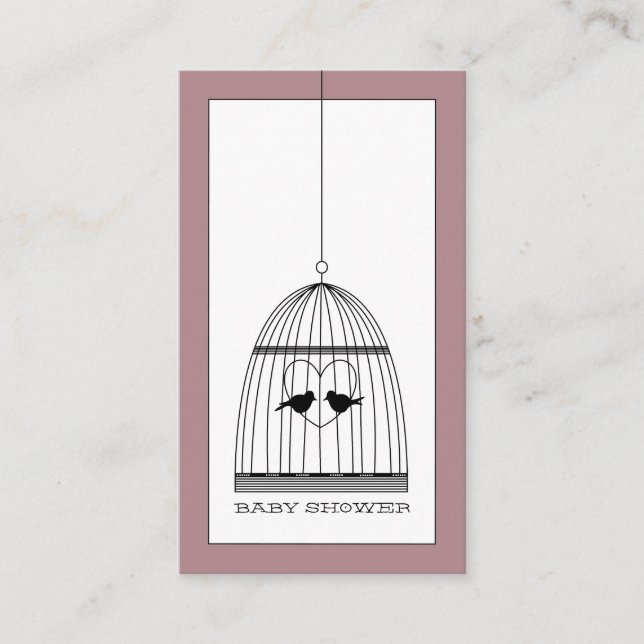 Vintage Heart Birdcage Baby Shower Ticket Invite (Front)