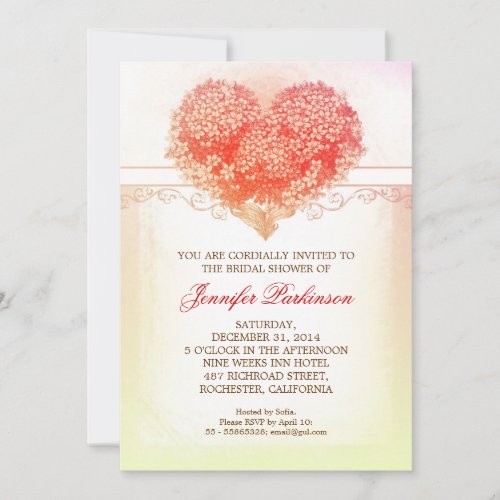 vintage heart blooms creative bridal shower invite