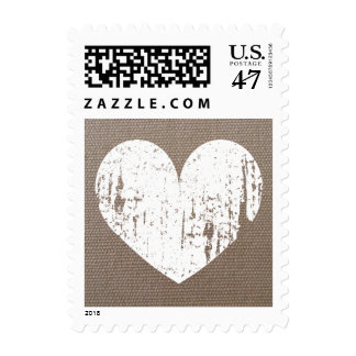 Vintage heart burlap country chic wedding stamps