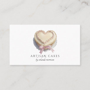 Vintage Heart Cake Artisan Cake Maker Business Card