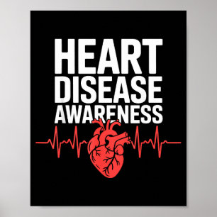 Vintage Heart Disease Awareness Heart Recovery Men Poster