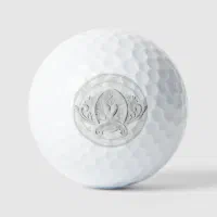 Vintage Heart Embossed Emblem Groom and Bride Gift Golf Balls