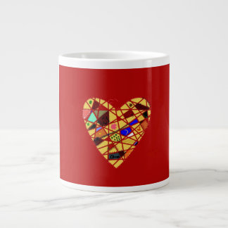 Vintage Heart Giant Coffee Mug