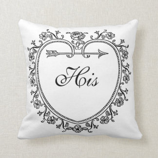 vintage heart his and hers cushion pillow