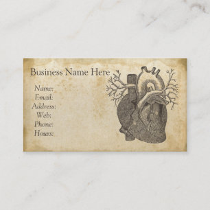Vintage Heart Illustration Business Card