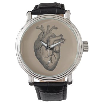 Vintage Heart Illustration Watch by ThinxShop at Zazzle