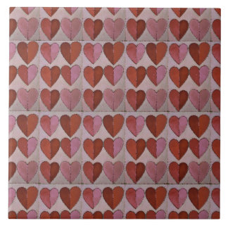 Vintage Heart Pattern Ceramic Tile