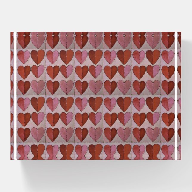 Vintage Heart Pattern Paperweight (Front)
