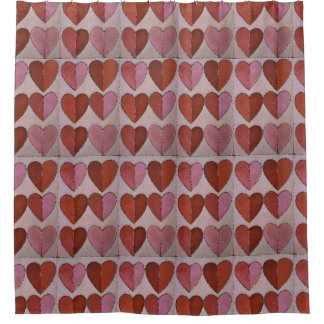Vintage Heart Pattern Shower Curtain