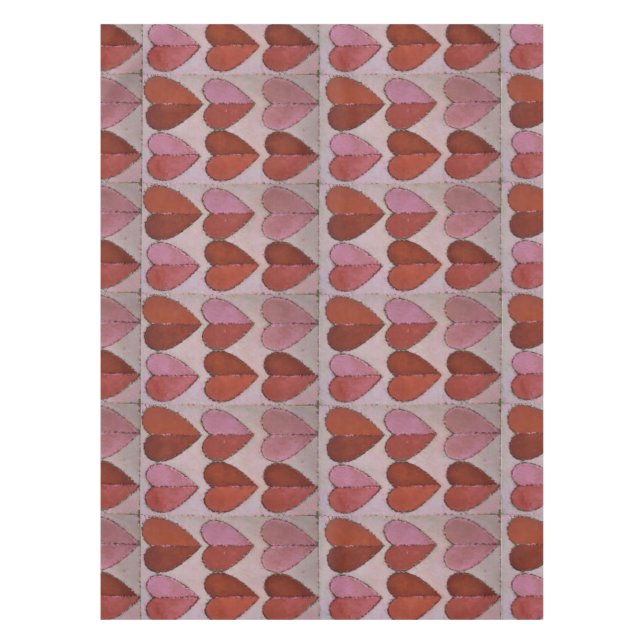 Vintage Heart Pattern Tablecloth (Front)