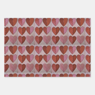 Vintage Heart Pattern Wrapping Paper Sheets