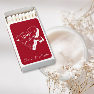 vintage heart red wedding matchboxes