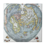 Vintage Heart Shaped Antique World Map Peter Apian Ceramic Tile