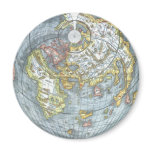 Vintage Heart Shaped Antique World Map Peter Apian Magnet