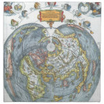 Vintage Heart Shaped Antique World Map Peter Apian Napkin