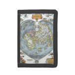 Vintage Heart Shaped Antique World Map Peter Apian Tri-fold Wallet